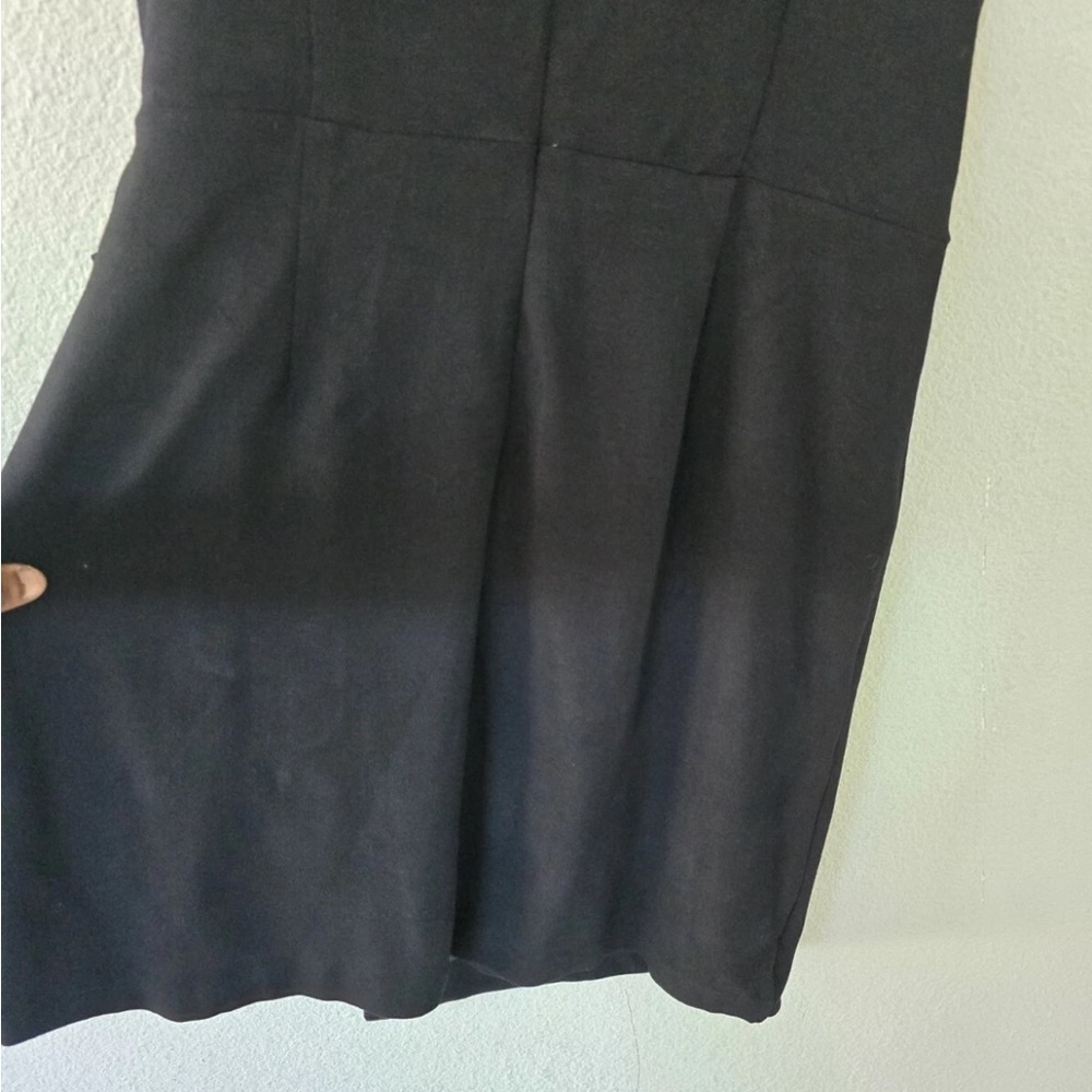 $89 Loft Black Wrap Dress Women Sz 14 Sleeveless SideTie Pencil Witchy New - Picture 12 of 12